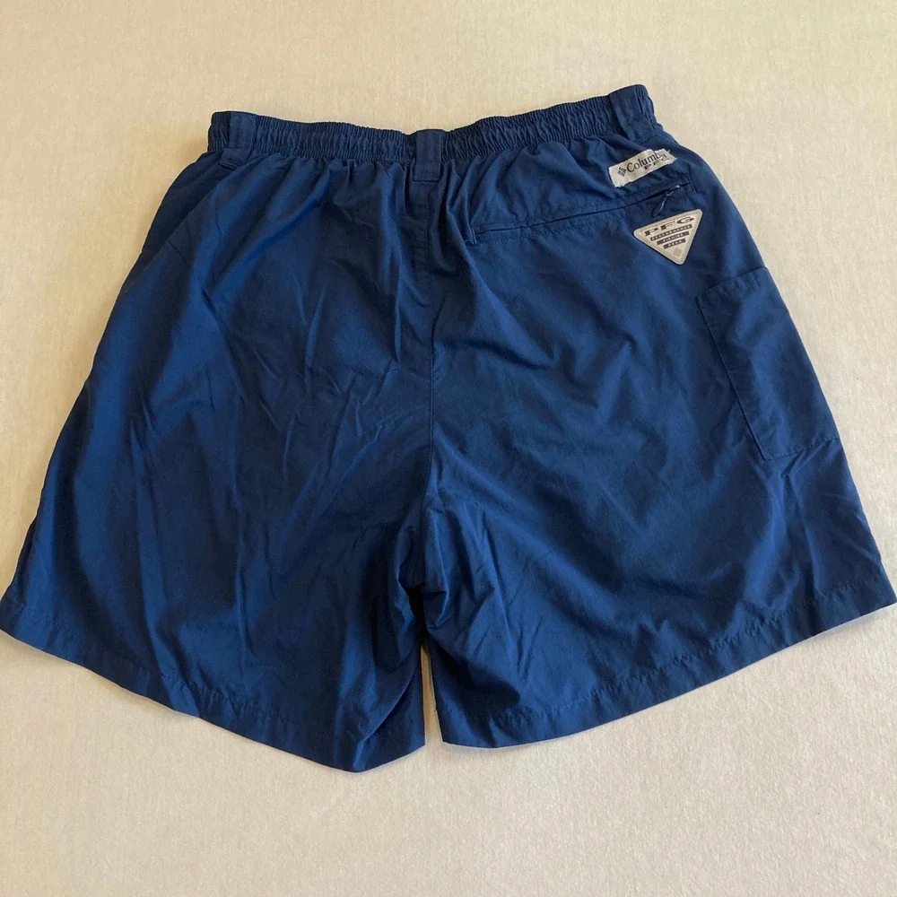 Columbia PFG Shorts Mens Small Navy Blue Fishing Omni-Shade FM4009 6